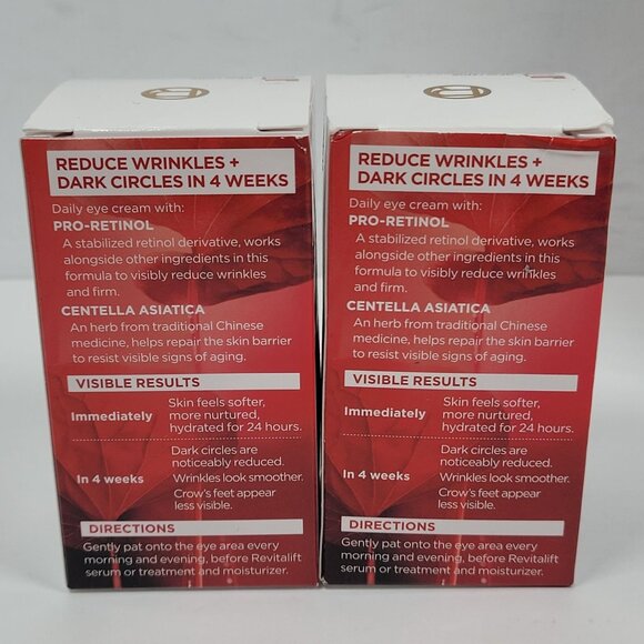 LOréal Paris Revitalift Anti-Wrinkle + Firming Eye Cream 0.5 Oz Set of 2 NIB - Picture 4 of 5